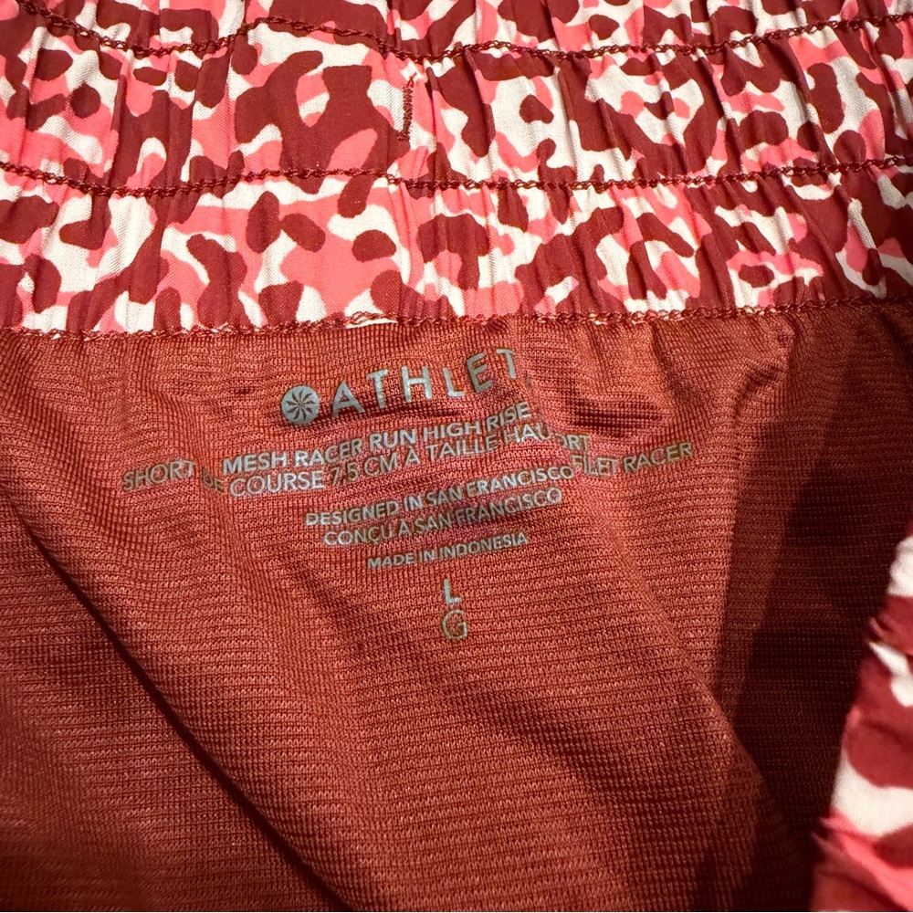 Athleta High Rise Mesh Racer Run Shorts - Picture 2 of 3